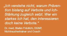 Alle reden ber Krankheiten, wir sprechen ber das Rauchen.