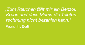 Alle reden ber Krankheiten, wir sprechen ber das Rauchen.