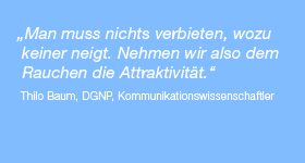 Alle reden ber Krankheiten, wir sprechen ber das Rauchen.